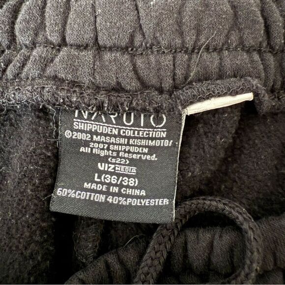 Naruto Shippuden Ichiraku Ramen Shop Fleece Sweat Shorts Mens Size L Black Anime - Picture 4 of 8